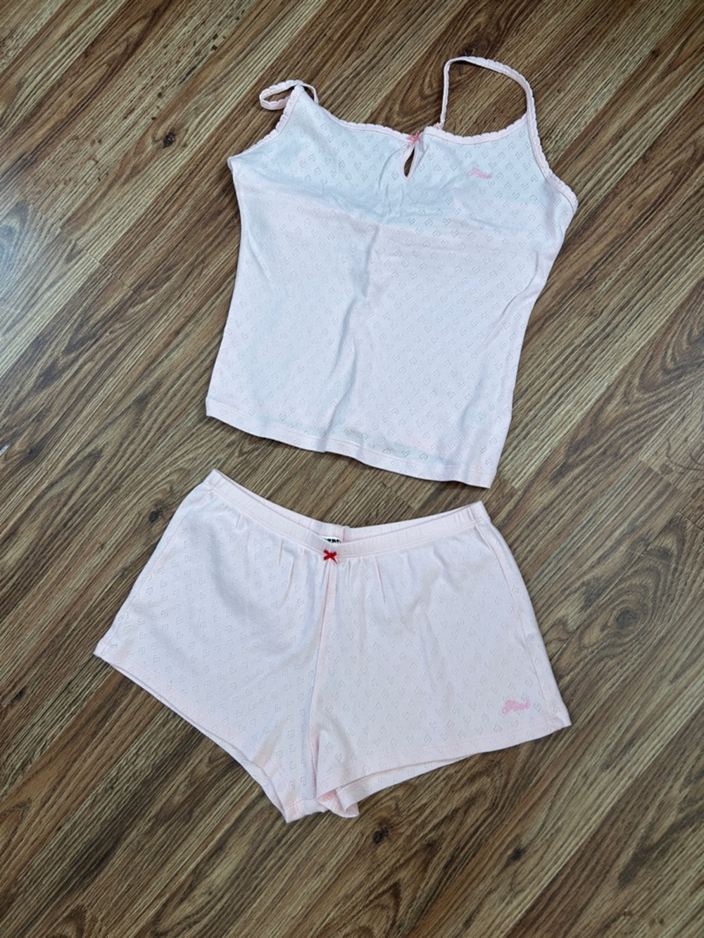 Victoria’s Secret Pink keyhole cami tank top sleep shorts set